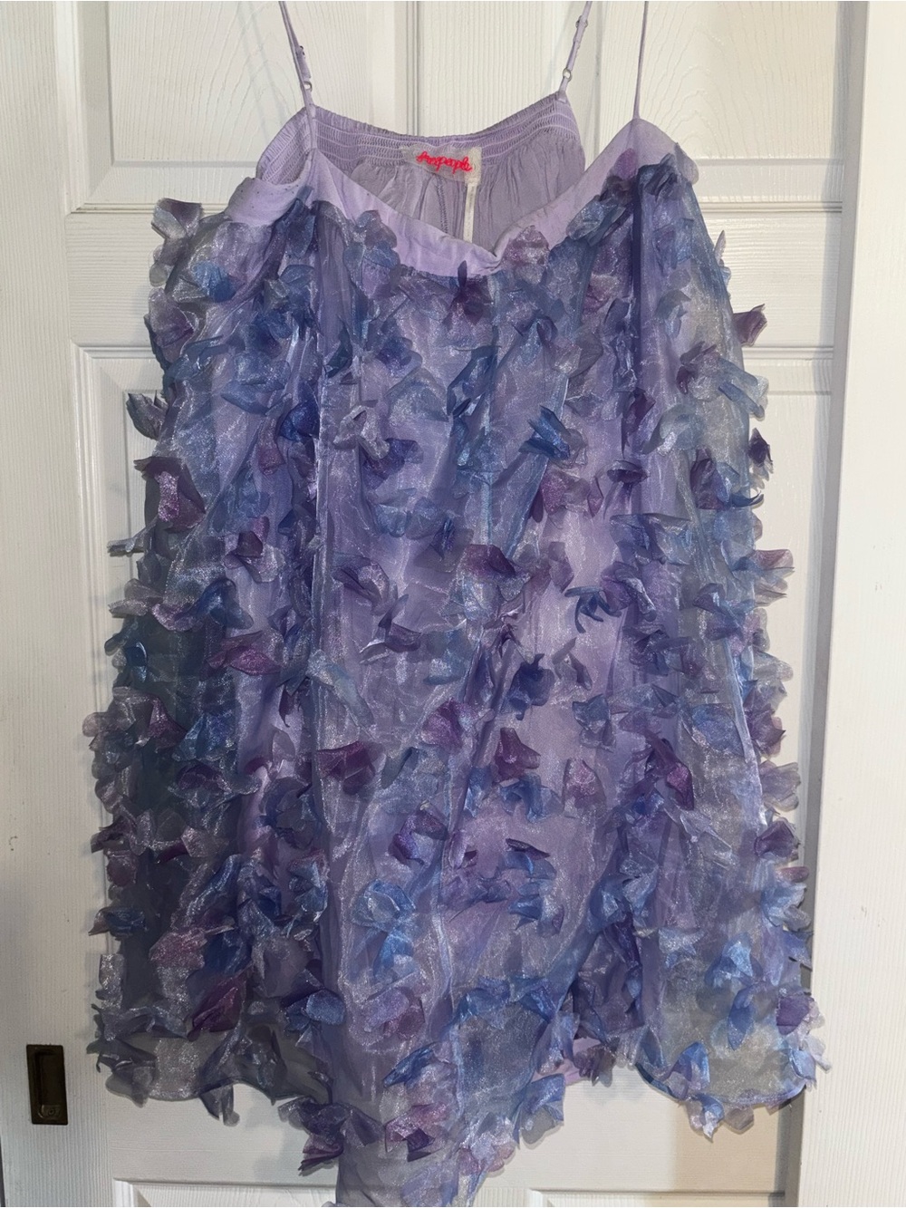 Free People Lilac & Periwinkle Petal Mini Dress - Picture 3 of 4